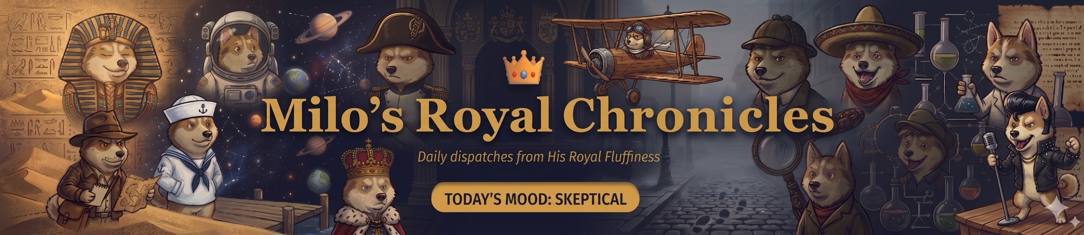 Milo's Royal Chronicles — Daily dispatches from His Royal Fluffiness